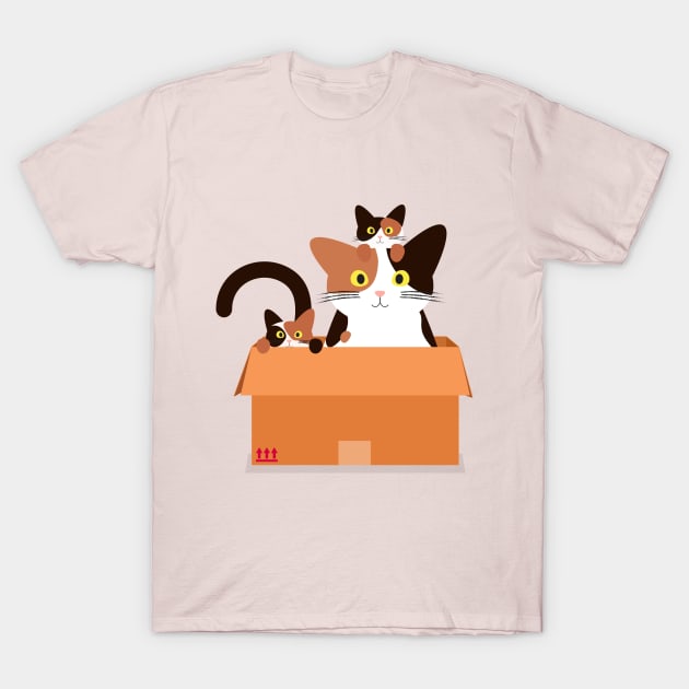 Mother and Kitties T-Shirt by katnanigans